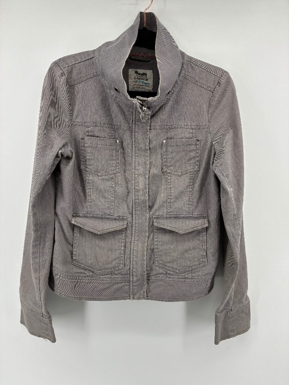 Garage Women's Gray Utility Jacket with High Collar